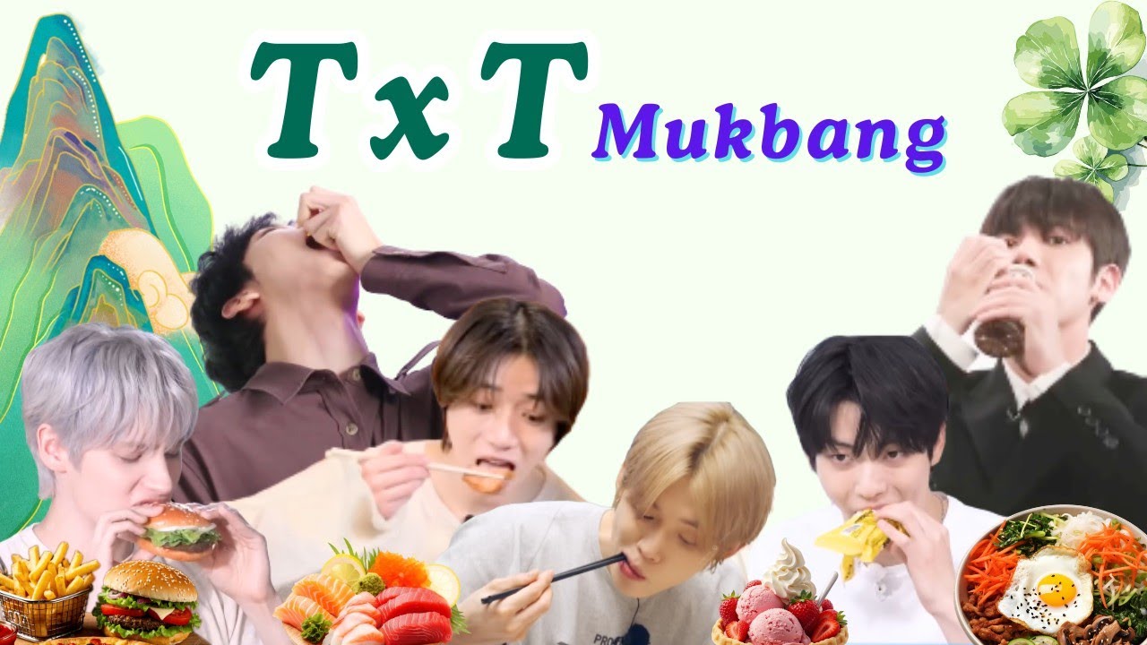 TXT Mukbang Eat Food Part 2️⃣ #mukbang #asmr #food #txt #bighit #yeonjun #soobin #2025 #moa
