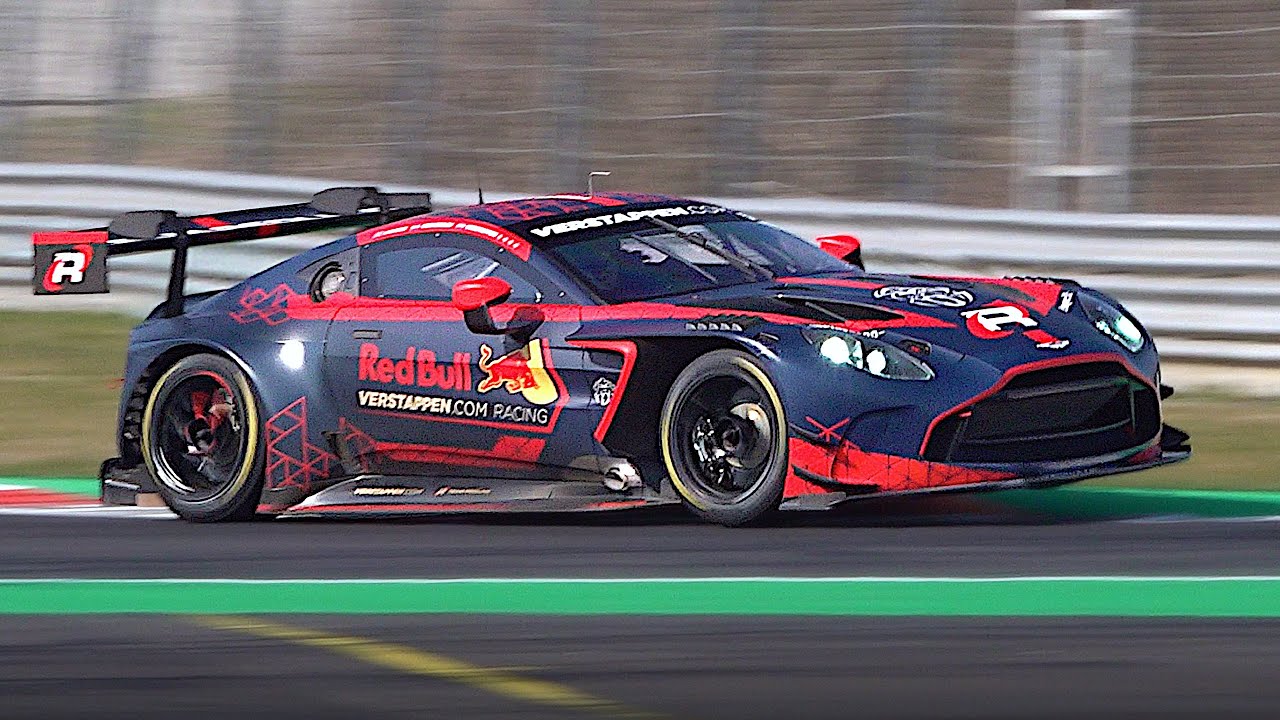 Max Verstappen testing the Aston Martin Vantage GT3 EVO at Monza circuit!