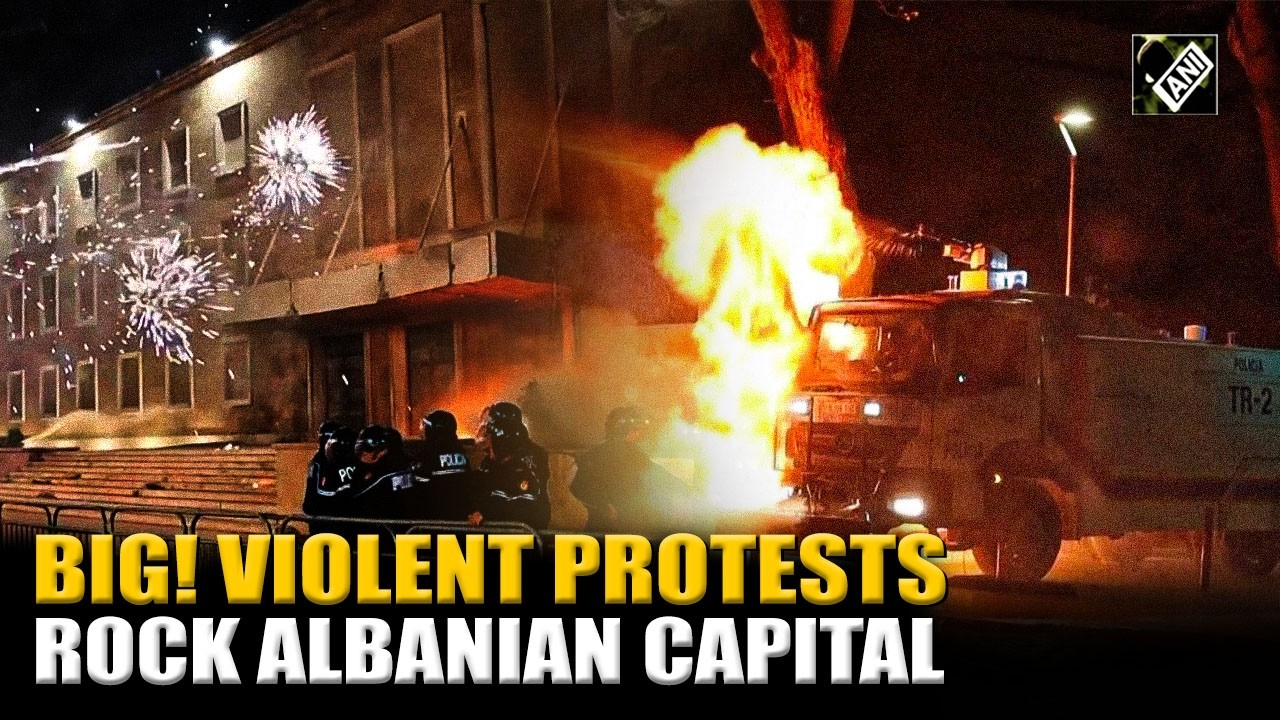 Shocking Video! Protesters in Albania demand PM's resignation, pit fireworks against police