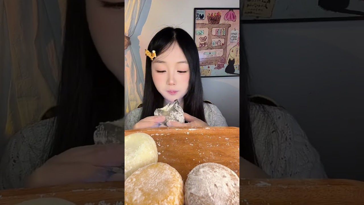 Today I had eight flavors of Snow Meiniang. They were so sticky and chewy#Chewing sound#Nu