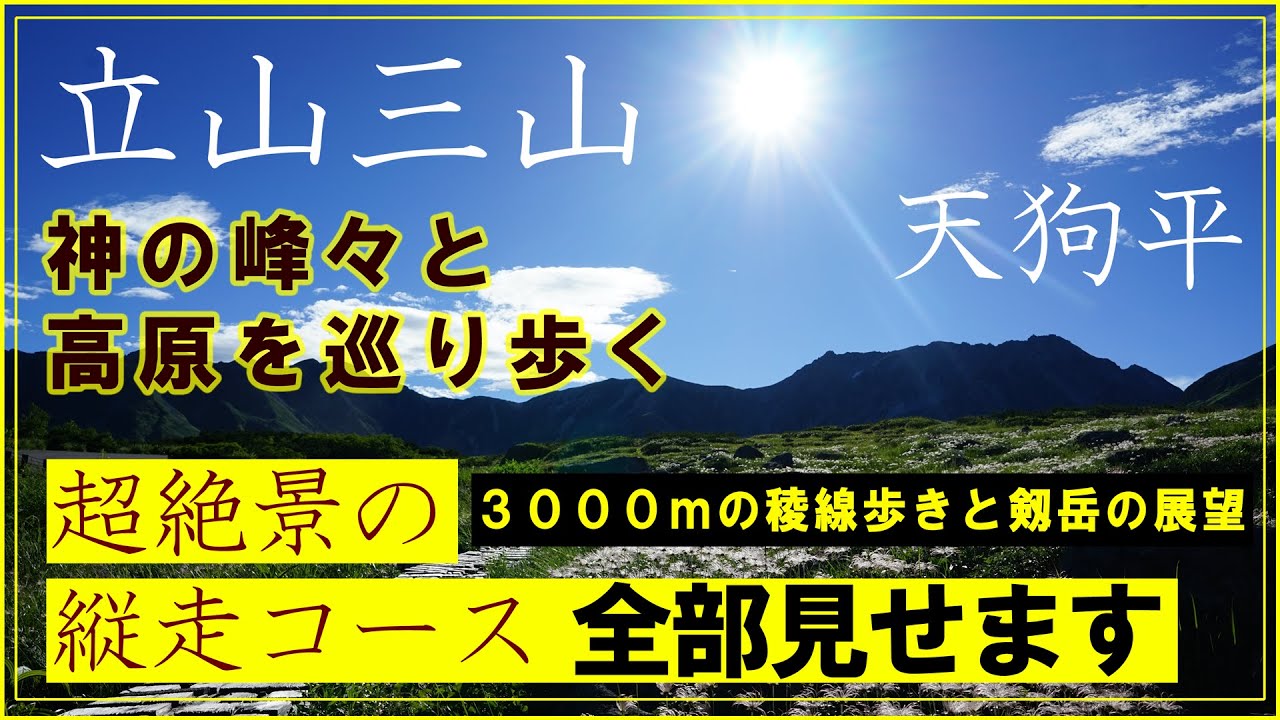【立山三山 登山】「初心者必見」定番縦走コースを全紹介！室堂平を取り囲む稜線の超絶景散歩。剱岳の姿も天狗平のお花畑もバッチリ。