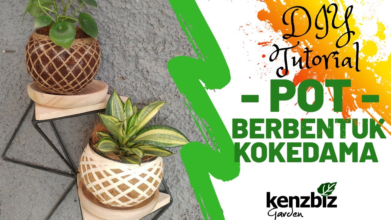 DIY TUTORIAL MEMBUAT POT  BERBENTUK KOKEDAMA | Pot-shaped kokedama