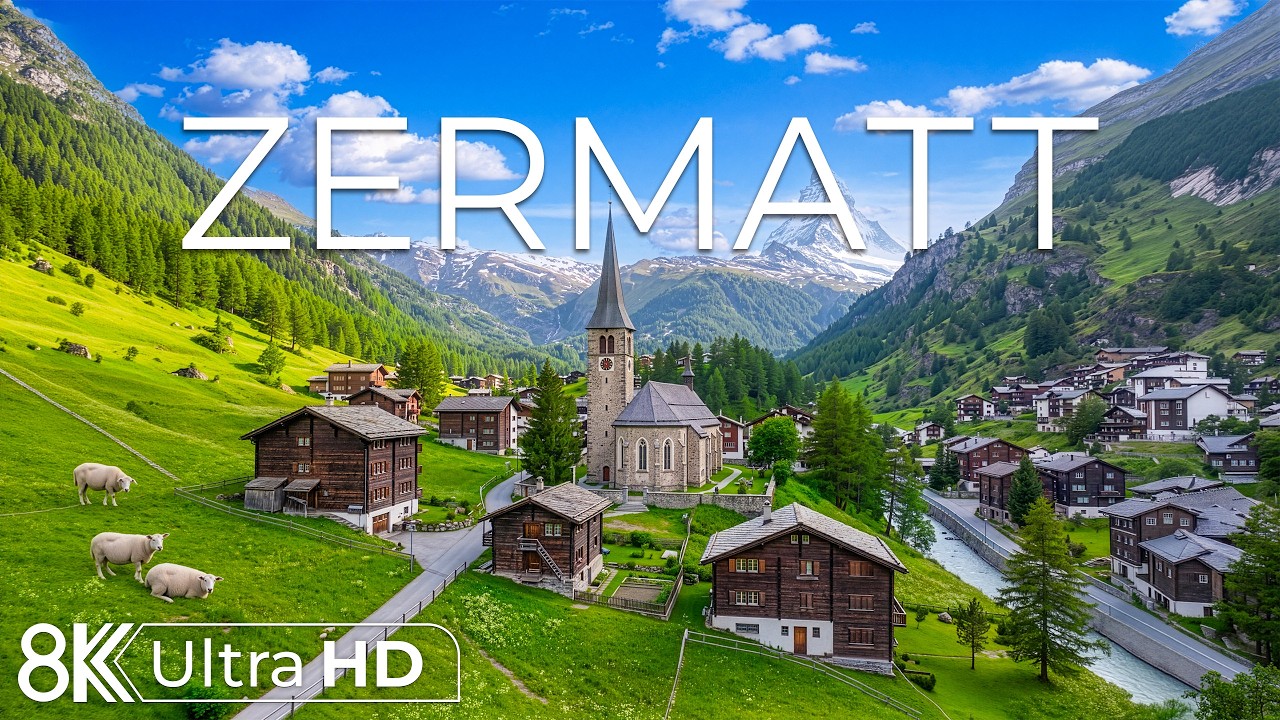 Zermatt Switzerland 8K | Matterhorn Views, Alpine Trails & Chalet Roads | Swiss Dream