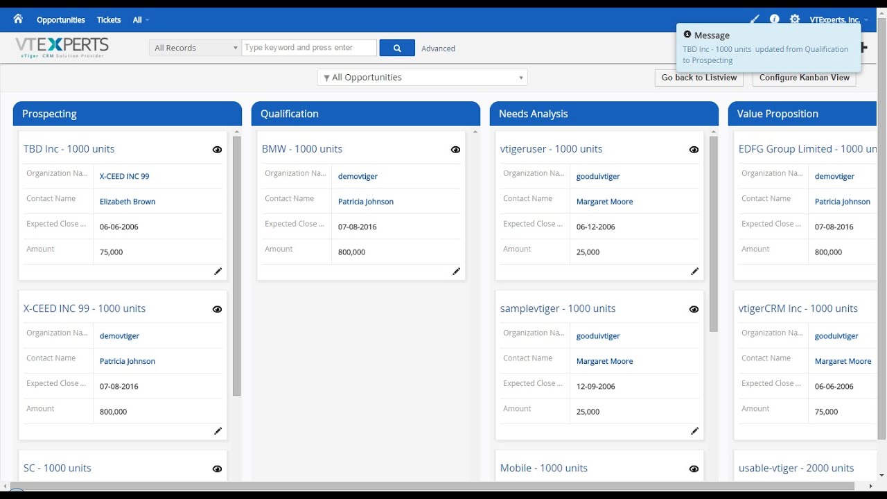 vTiger Kanban/Pipeline View (Transform Listview into Kanban View)