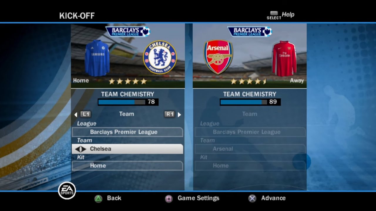FIFA 10 (PS2) Gameplay - Chelsea vs Arsenal