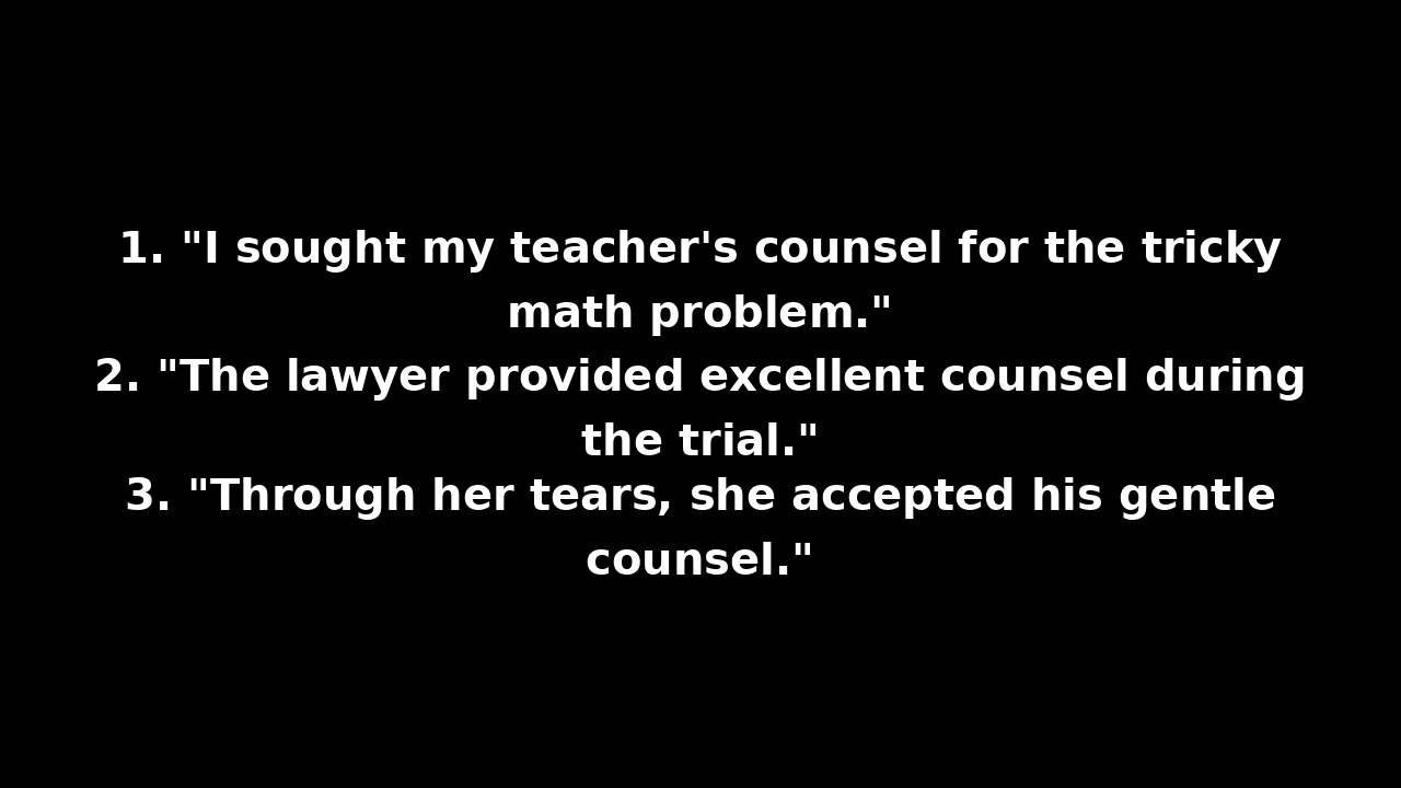 How to pronounce 'counsel' correctly in English? with Pronexio