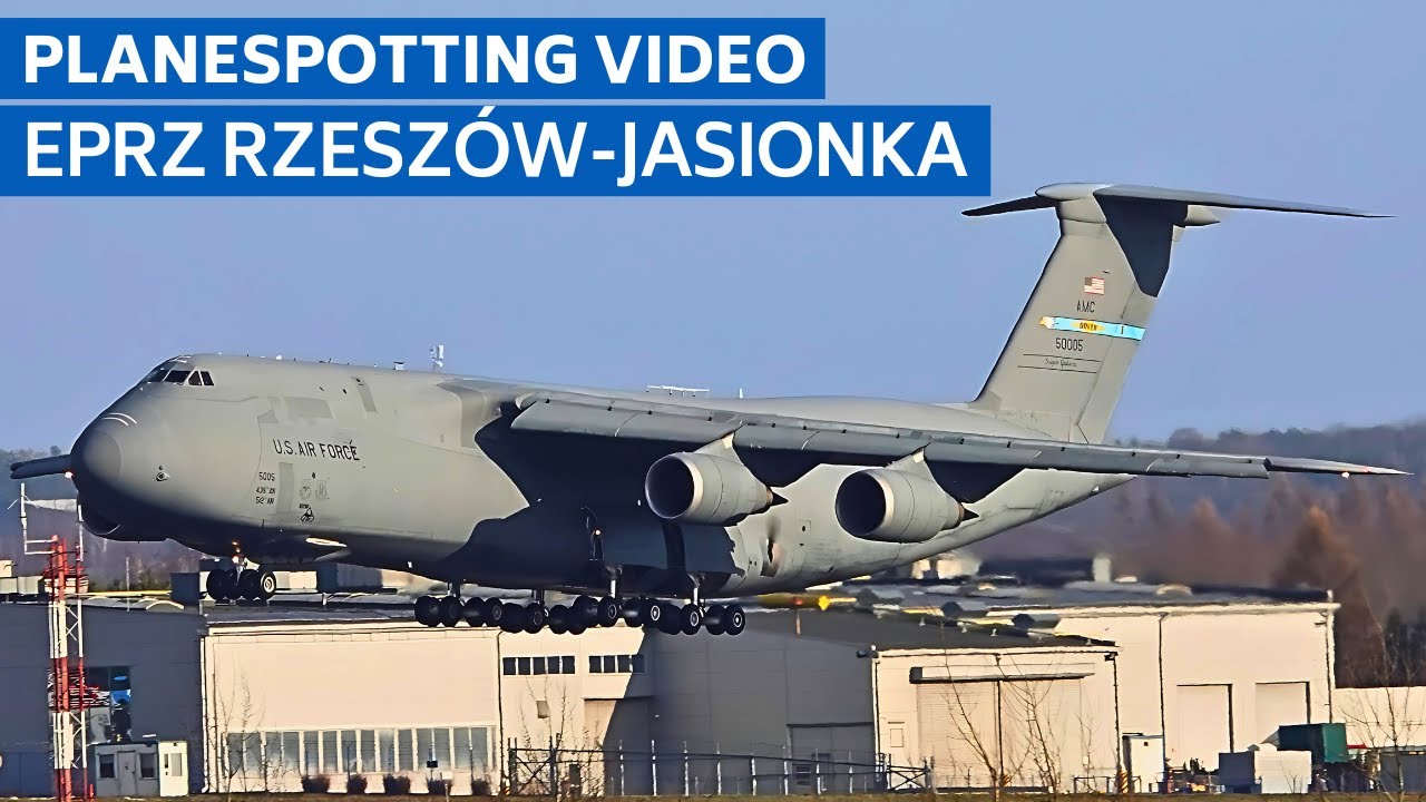 Giganci na niebie! C-5M Super Galaxy, Boeing 747 i więcej | Spotting Rzeszów Jasionka ✈️🚀