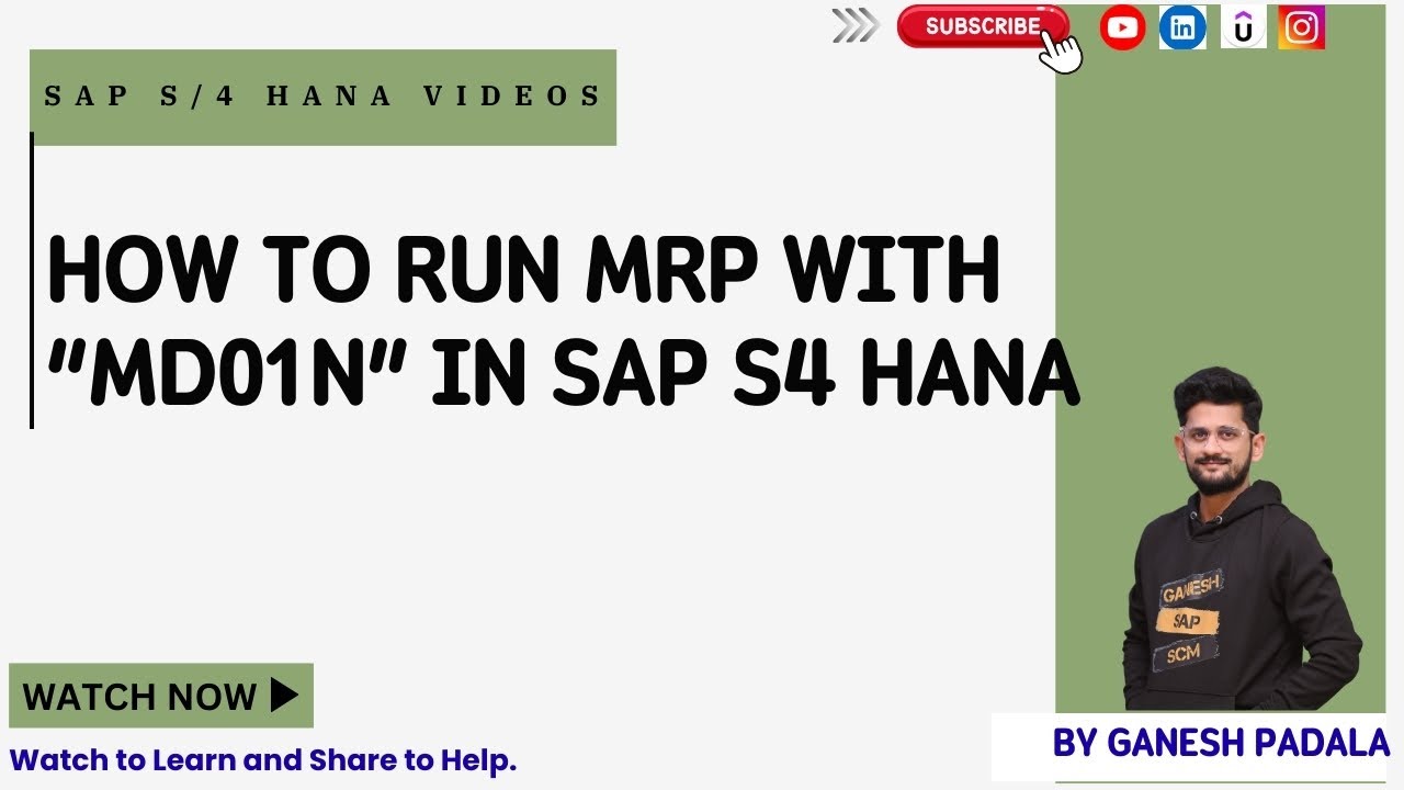 How to run MRP with MD01N in SAP S/4 HANA @Ganesh SAP SCM @Ganesh SAP SCM in multiple Languages 😊