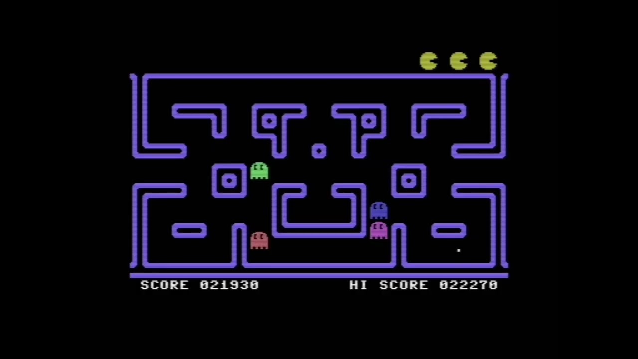 Gnasher (Commodore 16/Plus/4, PAL)|Score: 44 590 #commodore #plus4 #c16 #pacman #retrogame #gameplay