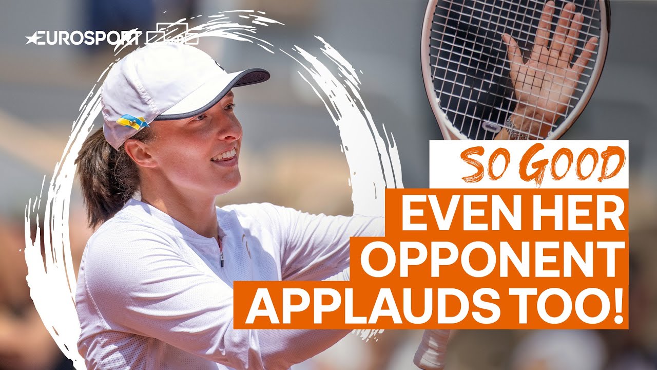 World No. 1 Iga Swiatek produces more magic as she beats Kovinic | 2022 Roland Garros | Eurosport