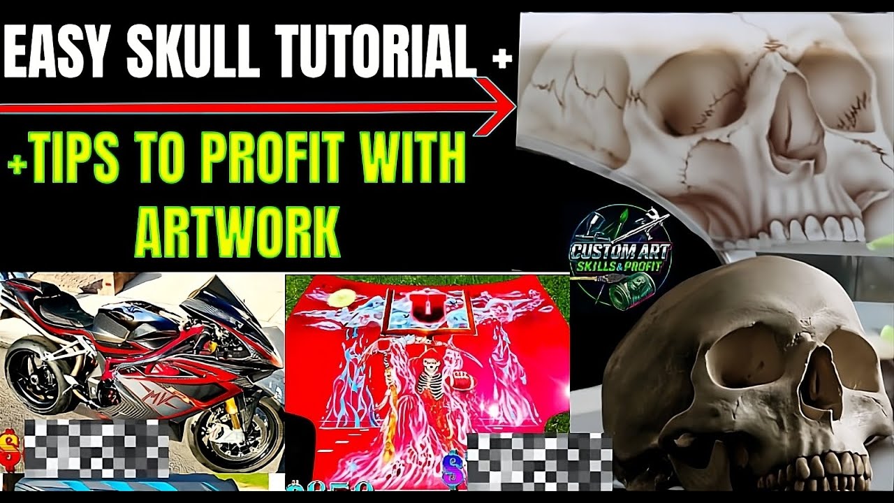Airbrushing A Realistic Skull For Beginners, INSANE Tricks YOU Should Know!