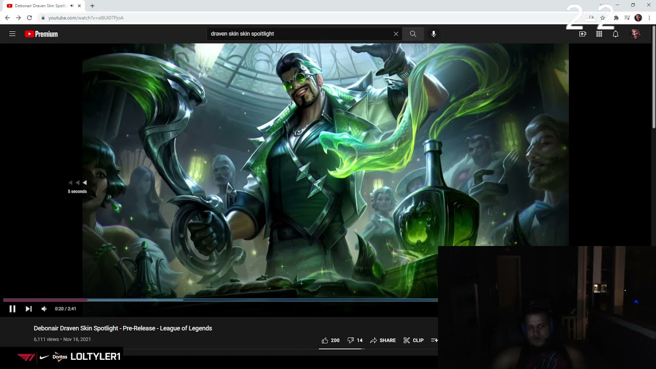 Tyler1 reacts to NEW Debonair Draven Skin