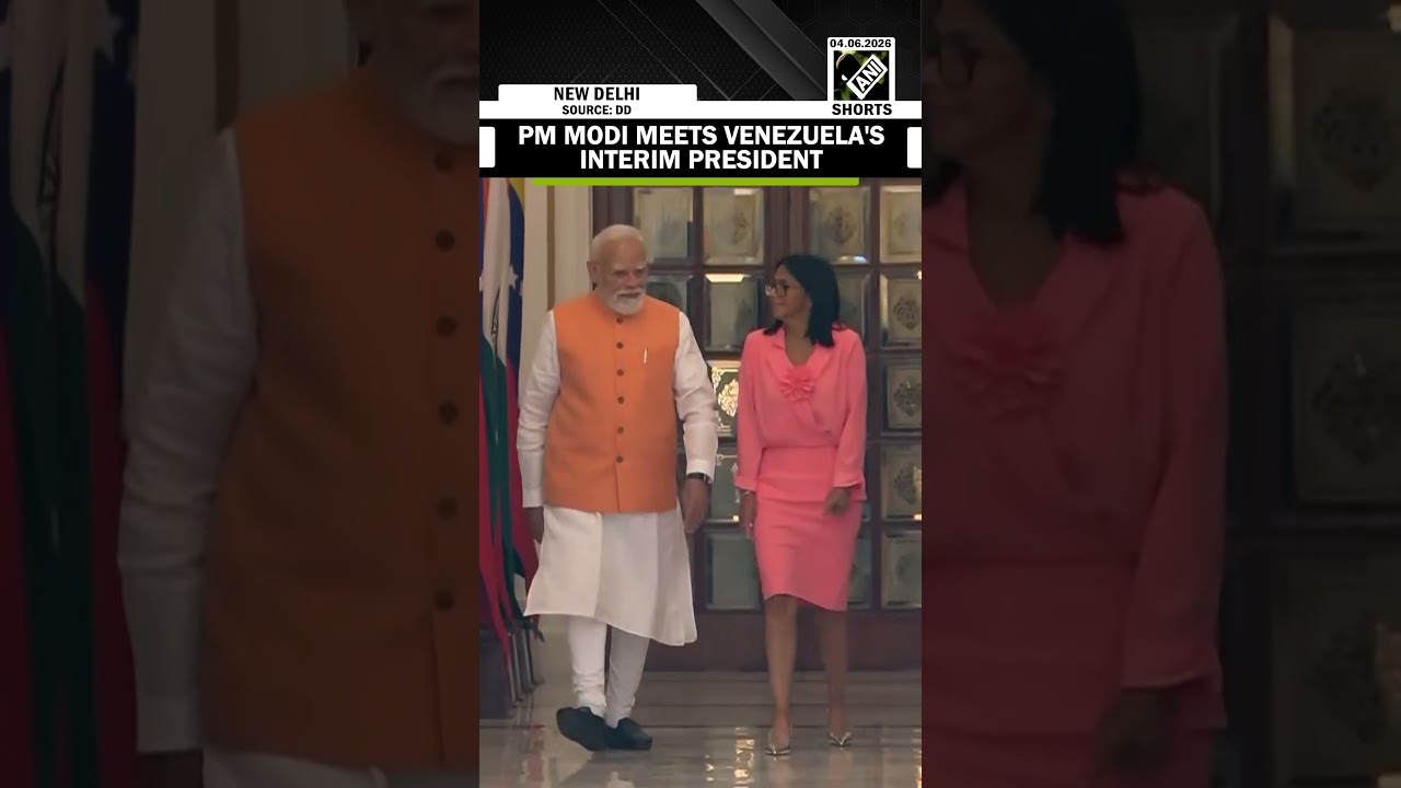 Prime Minister Narendra Modi meets Venezuela Acting President Delcy Elo&iacute;na Rodr&iacute;guez G&oacute;mez in Delhi