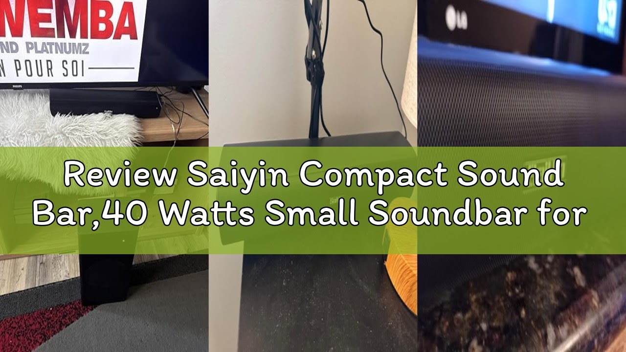 Review Saiyin Compact Sound Bar,40 Watts Small Soundbar for TV,Surround Sound System TV Sound Bar Sp
