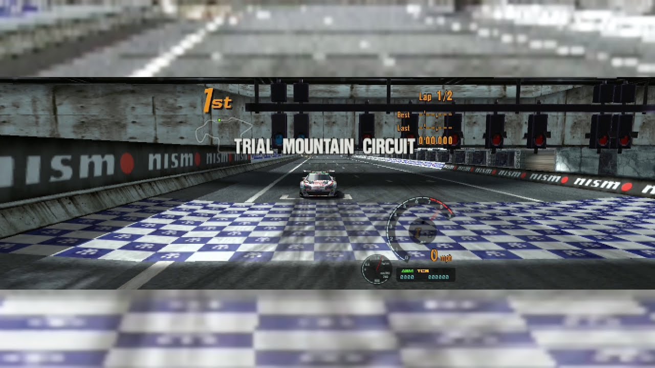 Gran Turismo 3 – 3× PlayStation 2 i.Link Ultra-Widescreen | Trial Mountain (Raw Capture)