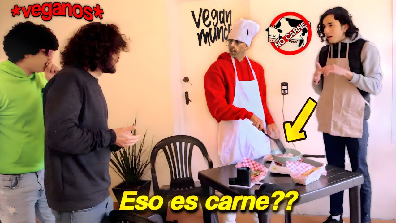 Cocinando Carne en Restaurante Vegano Broma!