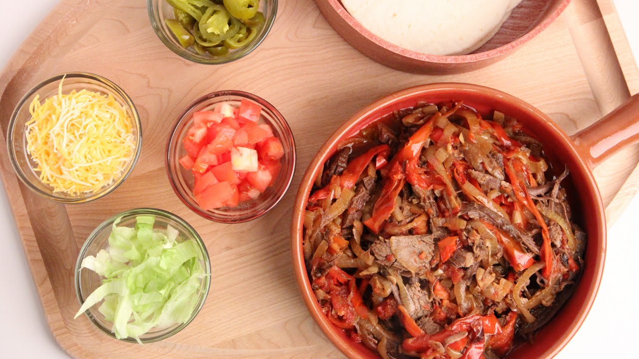Crock Pot Beef Fajitas Recipe - Laura Vitale - Laura in the Kitchen Episode 877