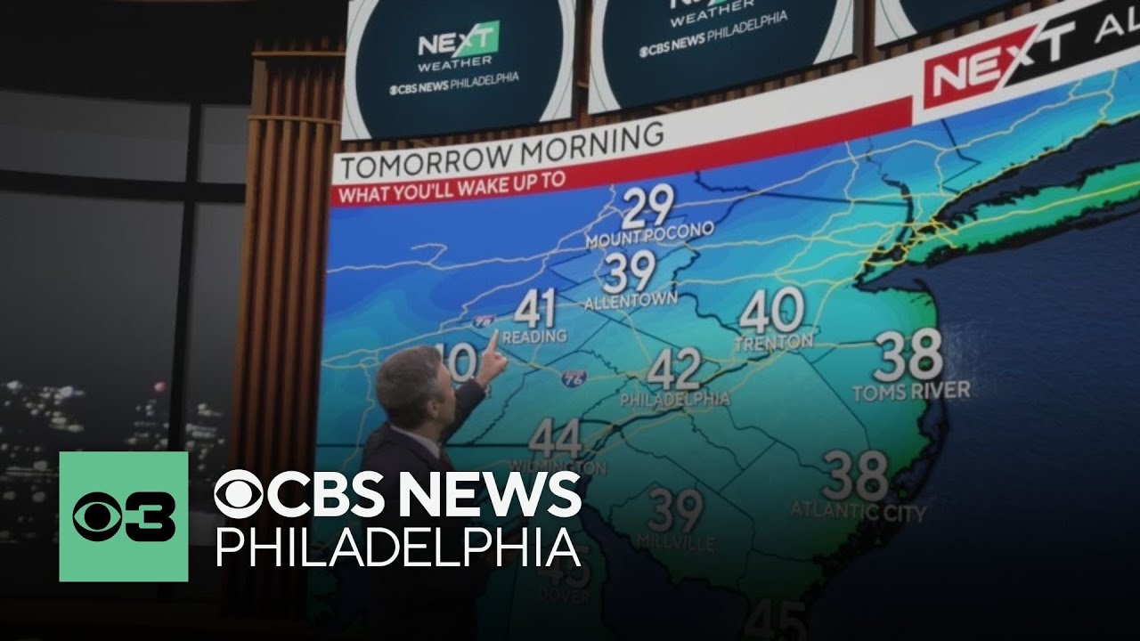 Cloudy Wednesday night in Philadelphia before rainy Thanksgiving