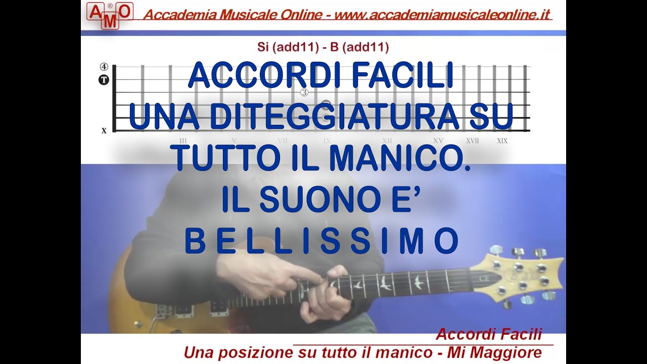 Accordi Facili. Il Mi Maggiore su tutto il manico