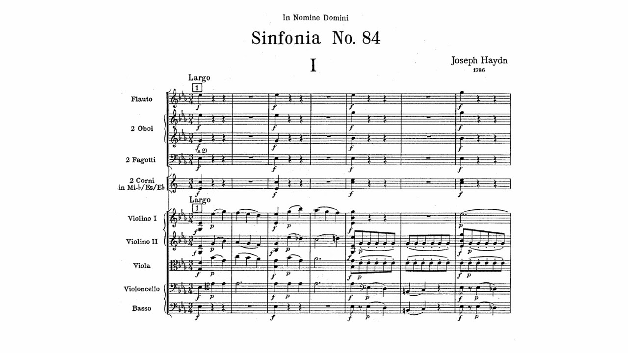Haydn: Symphony No. 84 in E-flat major (with Score)