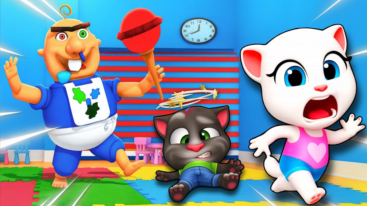 Talking Angela plays: Baby Bobby Daycare Roblox - My Talking Tom and Friends #Roblox #talkingangela