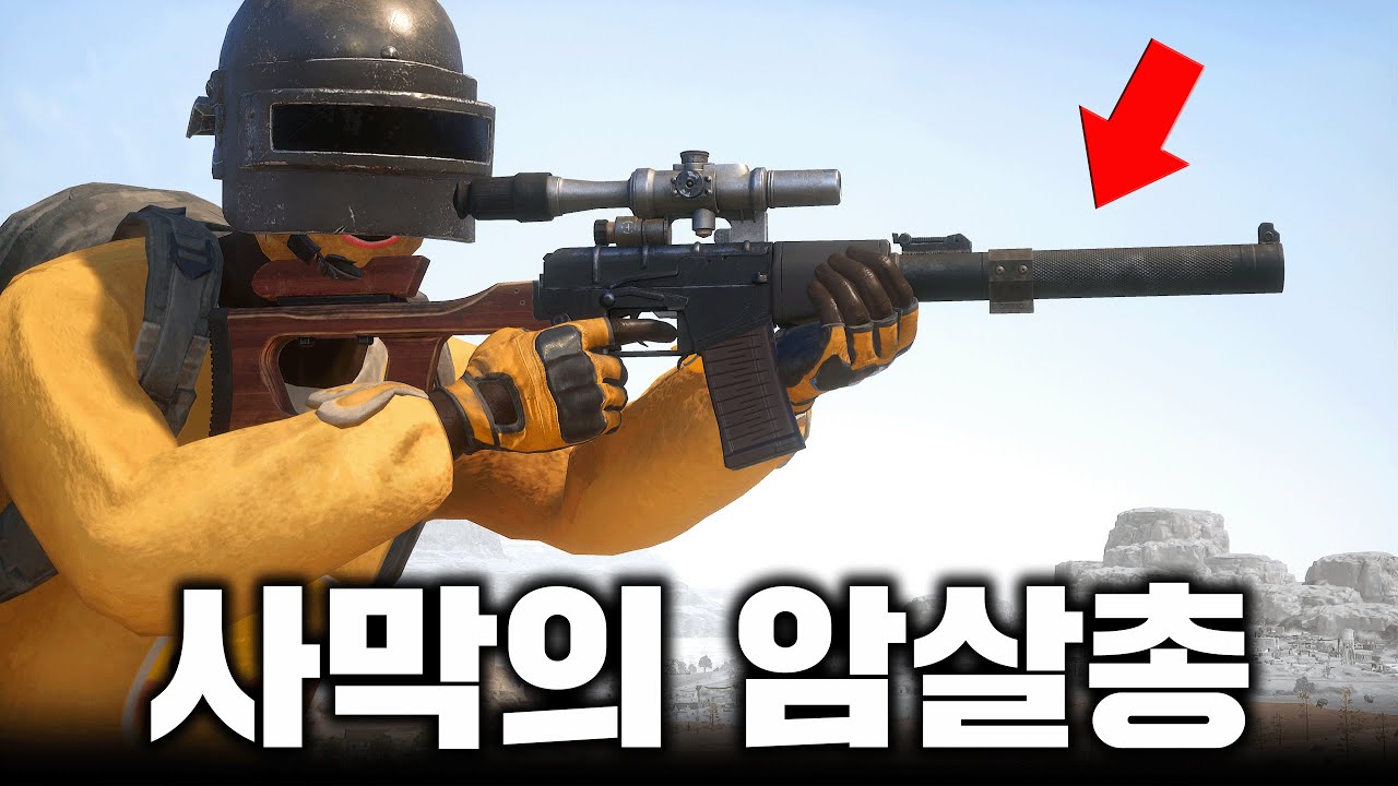 소음기가 달린 암살 저격총 (배그 무편집 풀영상)
