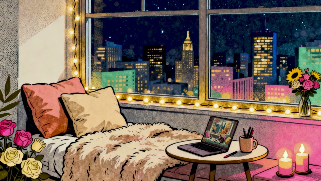 Night Study Session with City Lights 🏙️ Deep Focus Lofi Mix for Work and Study