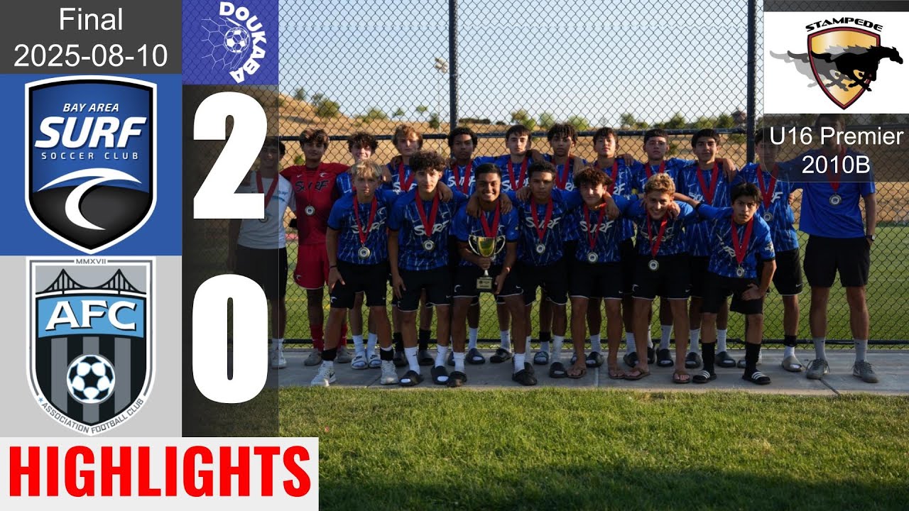 Bay Area Surf 10B 2-0 Association FC 10B ECNL | Mustang Stampede U16 | Final | 2025-08-10 | HL