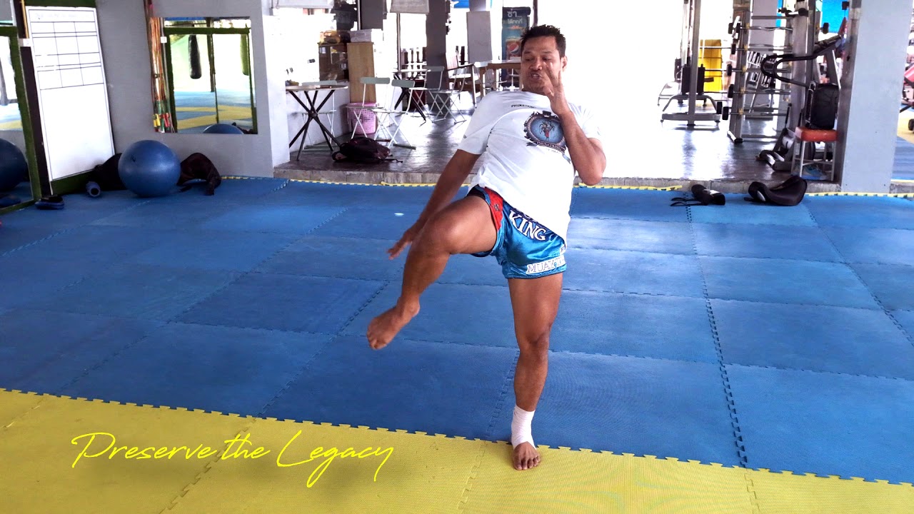 Kru Pot Knees In Slow Motion - Shadow Boxing Study