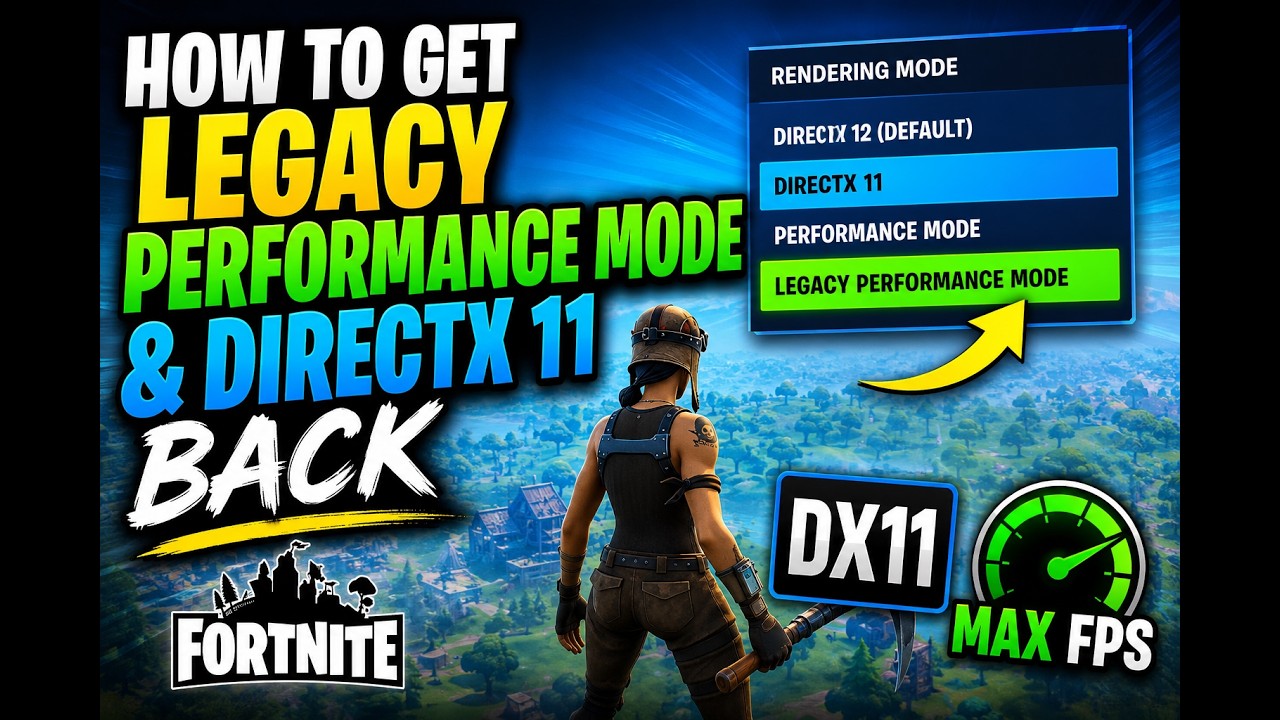 How to get directx 11 and legacy preformence mode back in fortnite