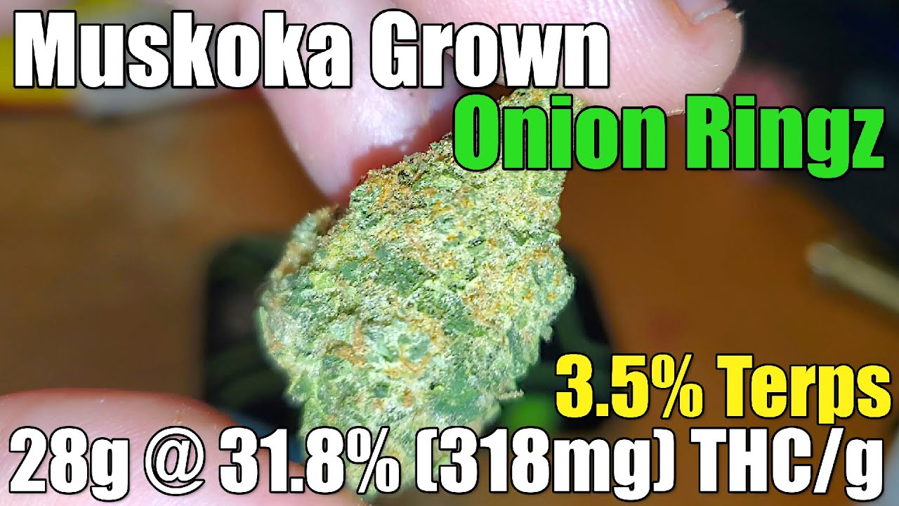 Muskoka Grown - Onion Ringz - Unboxing Review - 28g @ 31.8% (318mg) THC/g | 3.5% Terps (+Closeups)