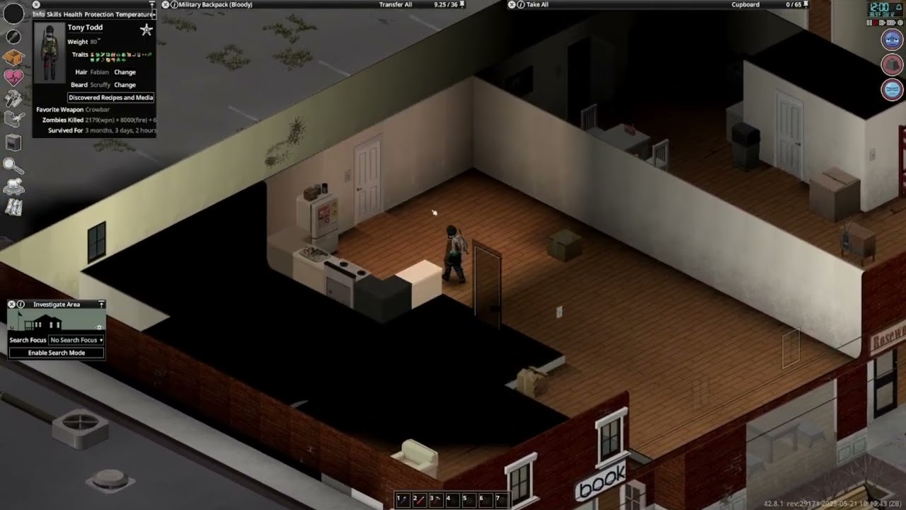 Tony Todd Tried To Survive Project Zomboid's CDDA Challenge In Build 42 (Part 42)