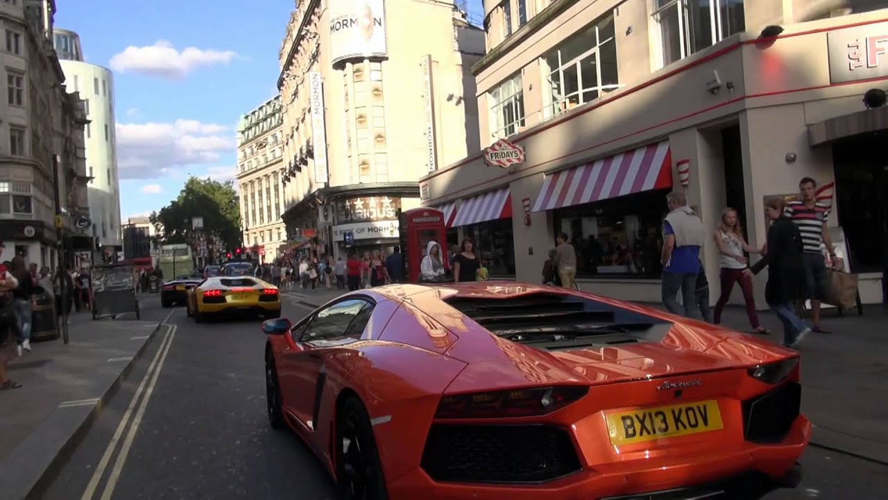 Double Lamborghini Aventador cruise around London - Lord Aleem Ballin'