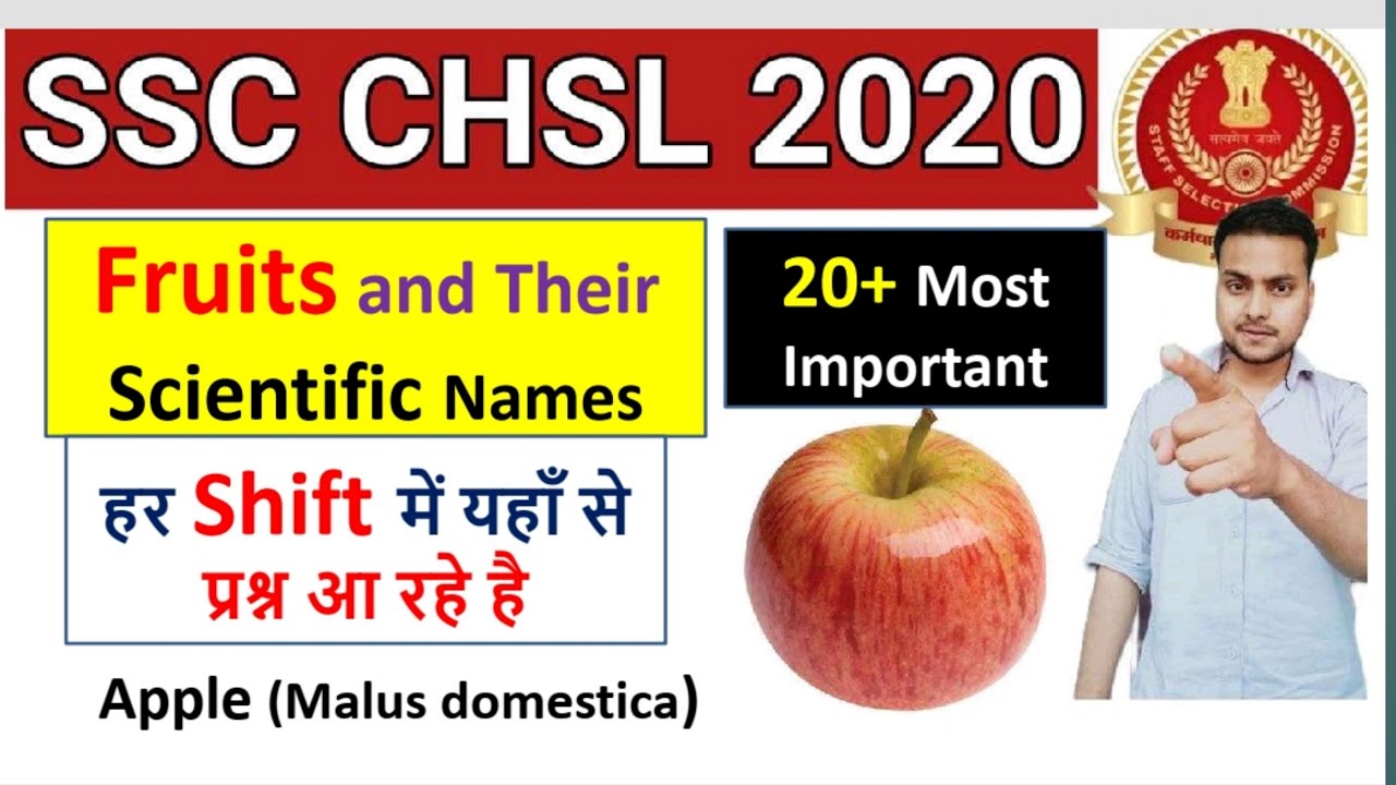 SSC CHSL 2020 | Fruit & Vegetables Scientific Names | Most Important 20+ Scientific Names |