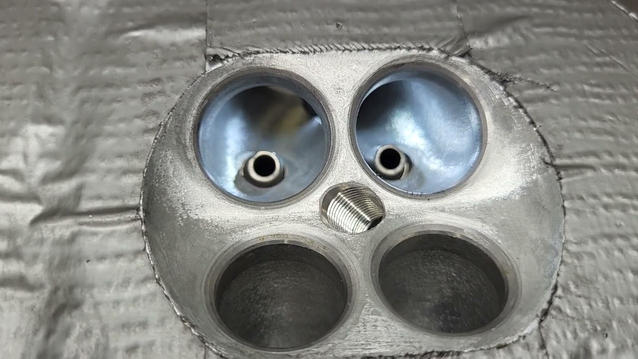 4 valve pent roof cylinder head for 10,500 rpm application. Full porting for scooter racing.
