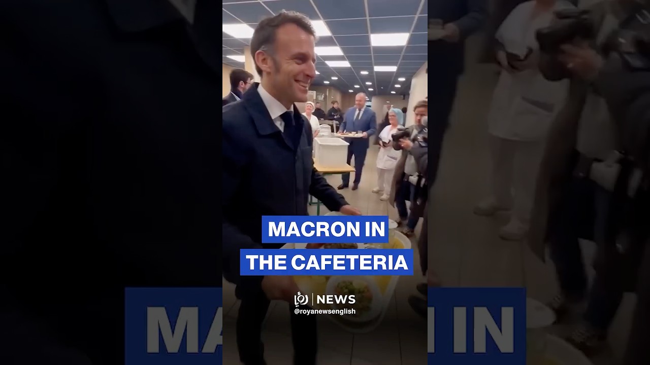 Macron joins lunch line with students and workers in Vesoul