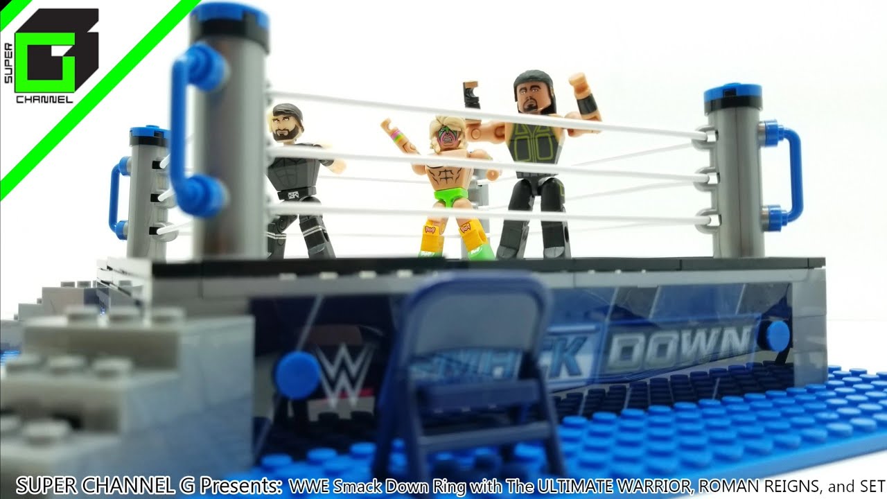 WWE Smack Down Ring (Relaxing Blocks Build) THE ULTIMATE WARRIOR, Roman Reigns, and Seth Rollins