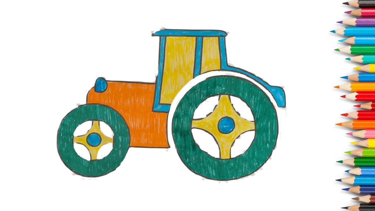 🚜 Traktör Boyama ve Renklendirme | Çocuklar İçin Eğitici Boyama Videosu🎨
