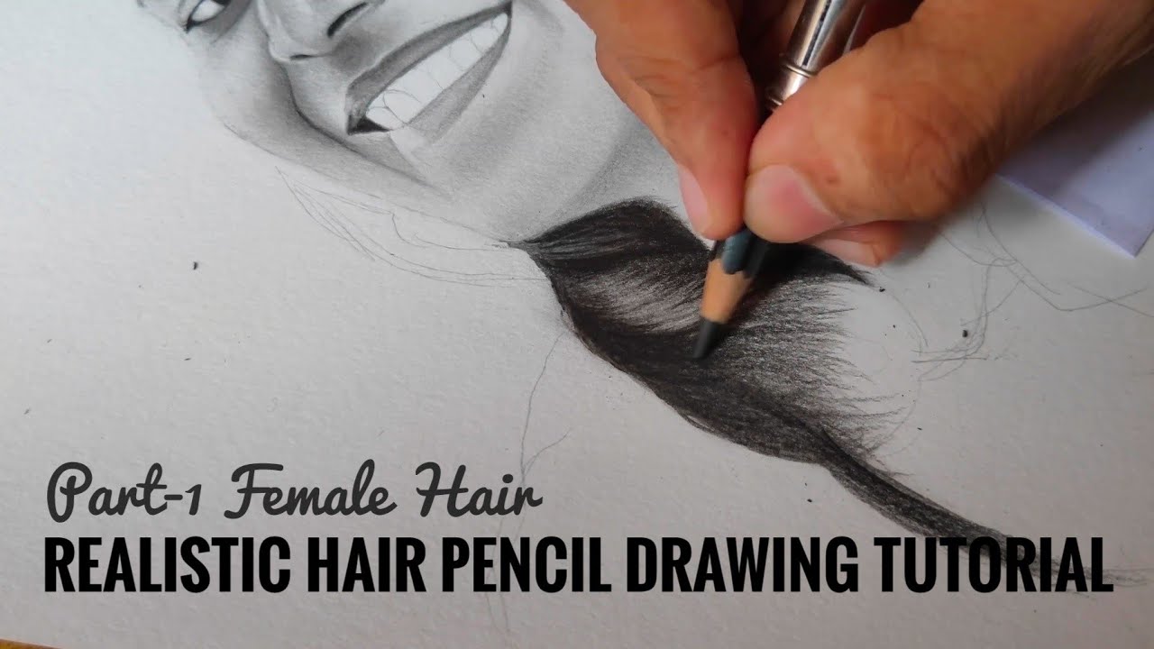 REALISTIC HAIR DRAWING TUTORIAL (Malayalam) | FEMALE HAIR PART 1