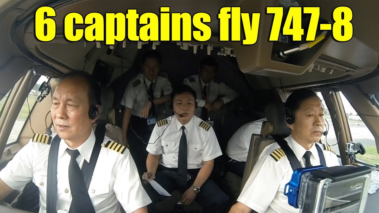 6 captains fly the first 747-8 of Air China to Beijing | China pilots eye