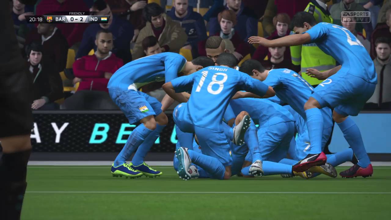 PS4 - FIFA 16 , INDIA VS BARCELONA 6-0 , 1st Half , FULL GAMEPLAY !!
