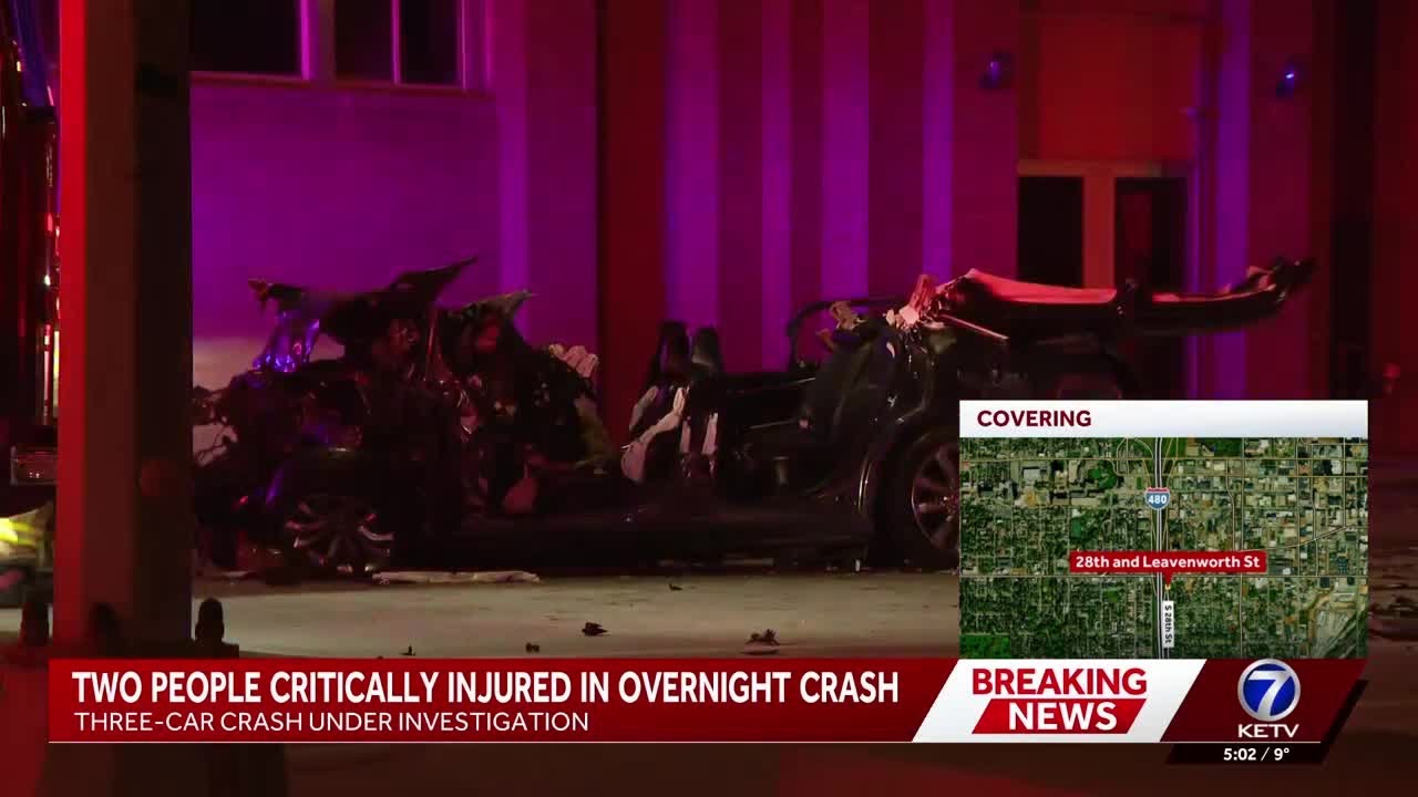 Three-car crash leaves two critically injured