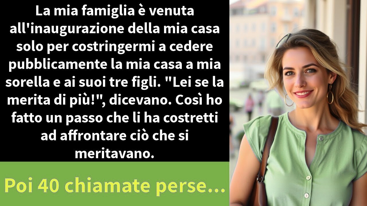 La mia famiglia è venuta all'inaugurazione della mia casa solo per costringermi a cedere