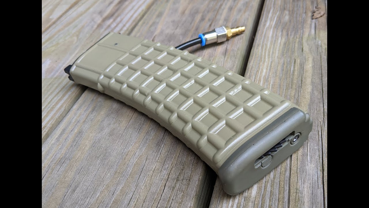 Airsoft GHK AUG GBBR HPA-tapped Winding Magazine Build