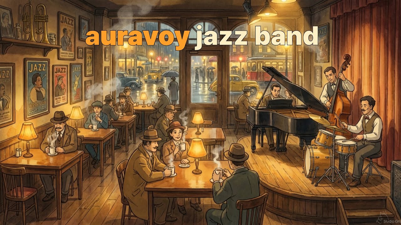 [auravoy network] 🎷 'auravoy' Jazz Band☕ | Sepia Tone & Vintage Cafe Vibes