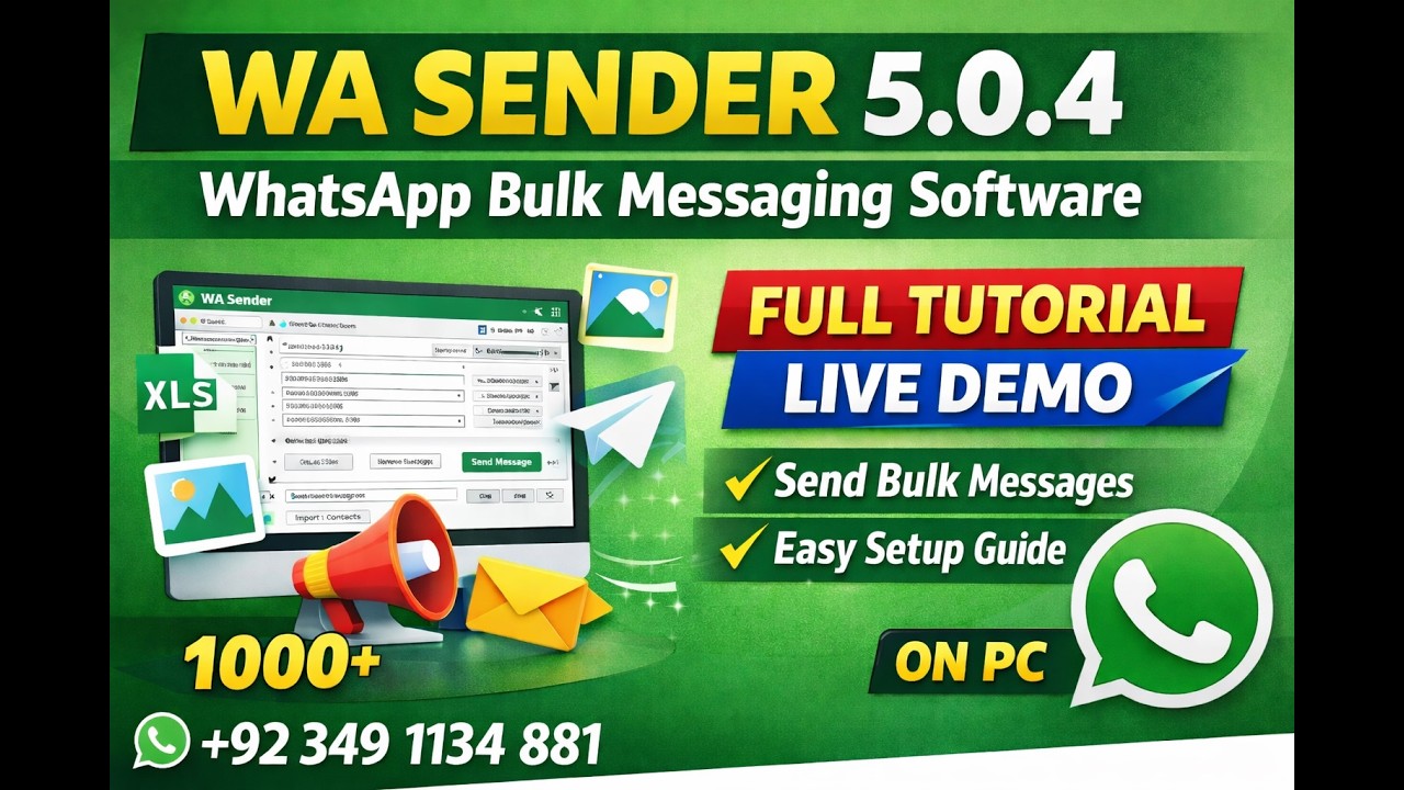 WA Sender 5.0.4 Latest Version | WhatsApp Bulk Messaging Software for PC | Full Tutorial & Live Dem