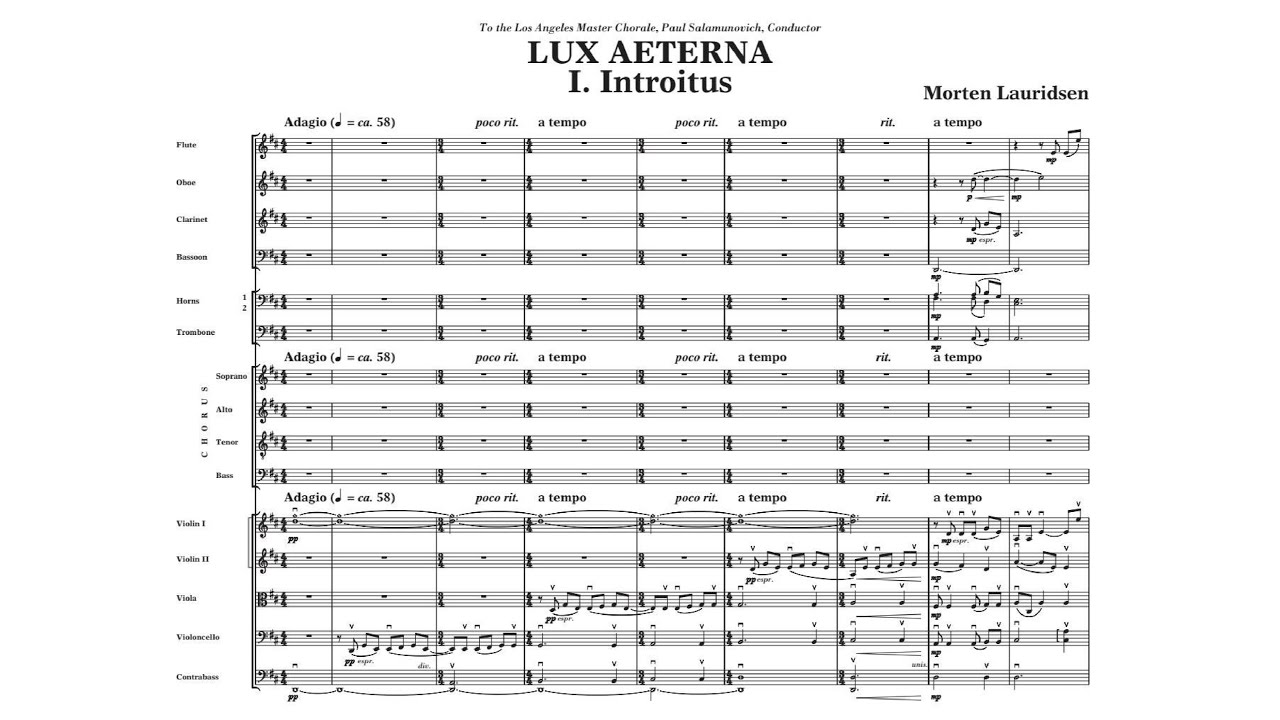 Morten Lauridsen - Lux Æterna [Score]