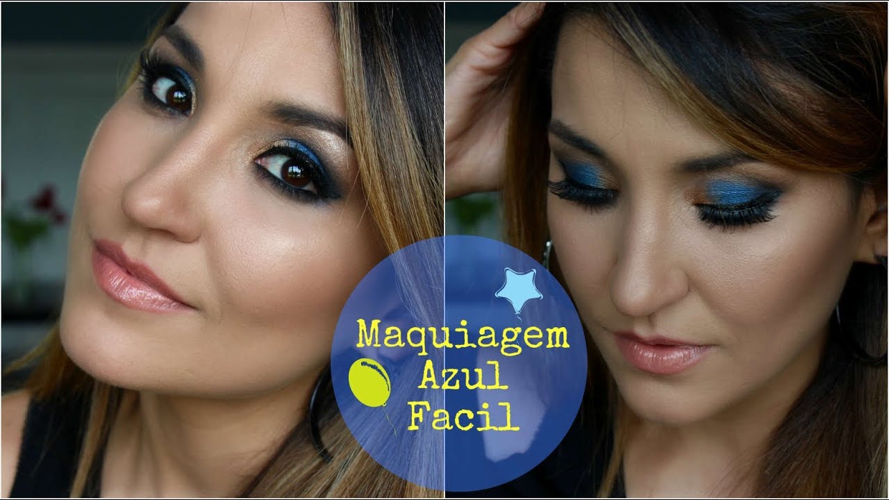 Maquiagem Azul FÁCIL para Noite