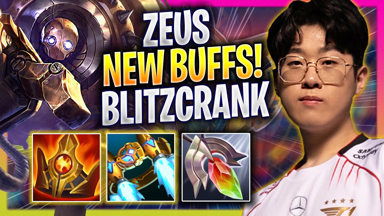 ZEUS TRIES BLITZCRANK WITH NEW BUFFS! - T1 Zeus Plays Blitzcrank SUPPORT vs Janna! | Season 2024