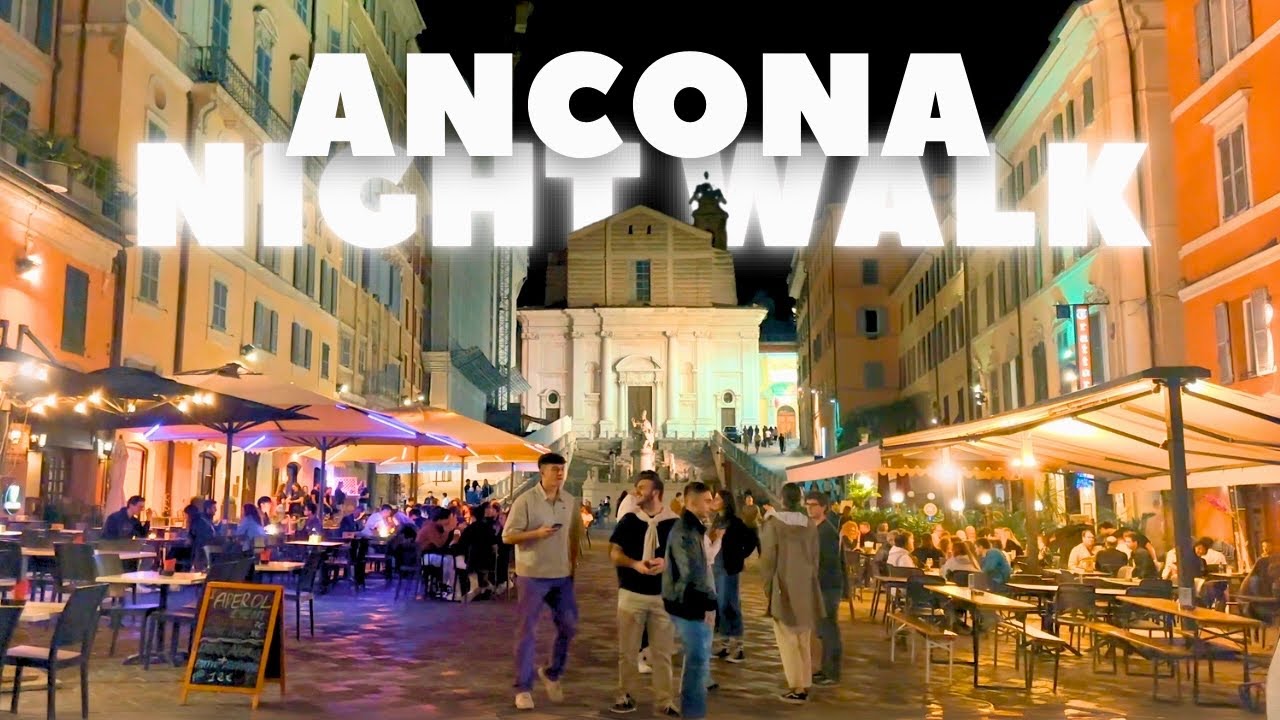 Italy’s NIGHTLIFE: Summer Night Walk in ANCONA, Italy | 4K, 60fps